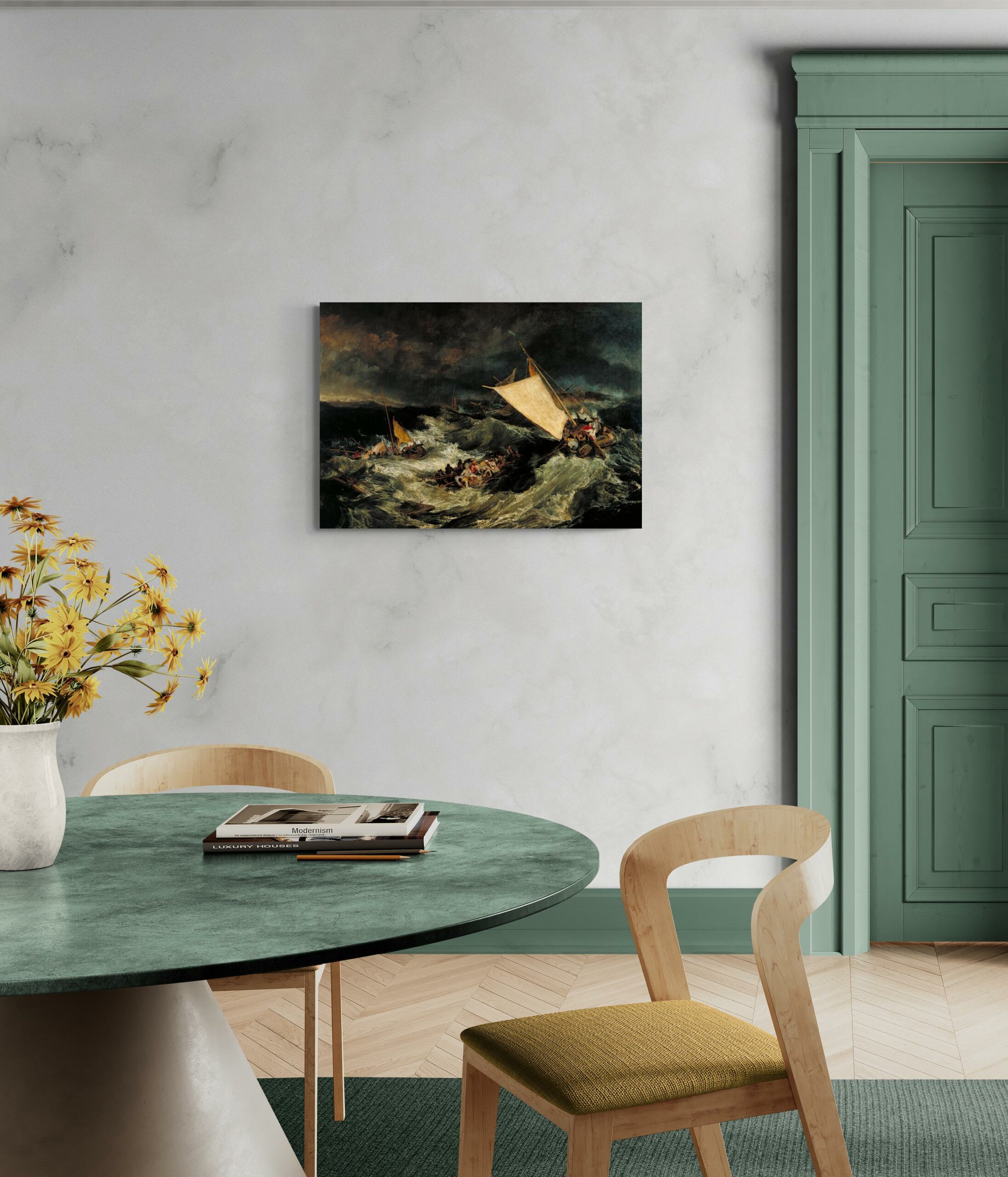 scena-1-100x70-senza-turner-il-naufragio.jpg Il naufragio. Barche da pesca che tentano di salvare l'equipaggio - William Turner