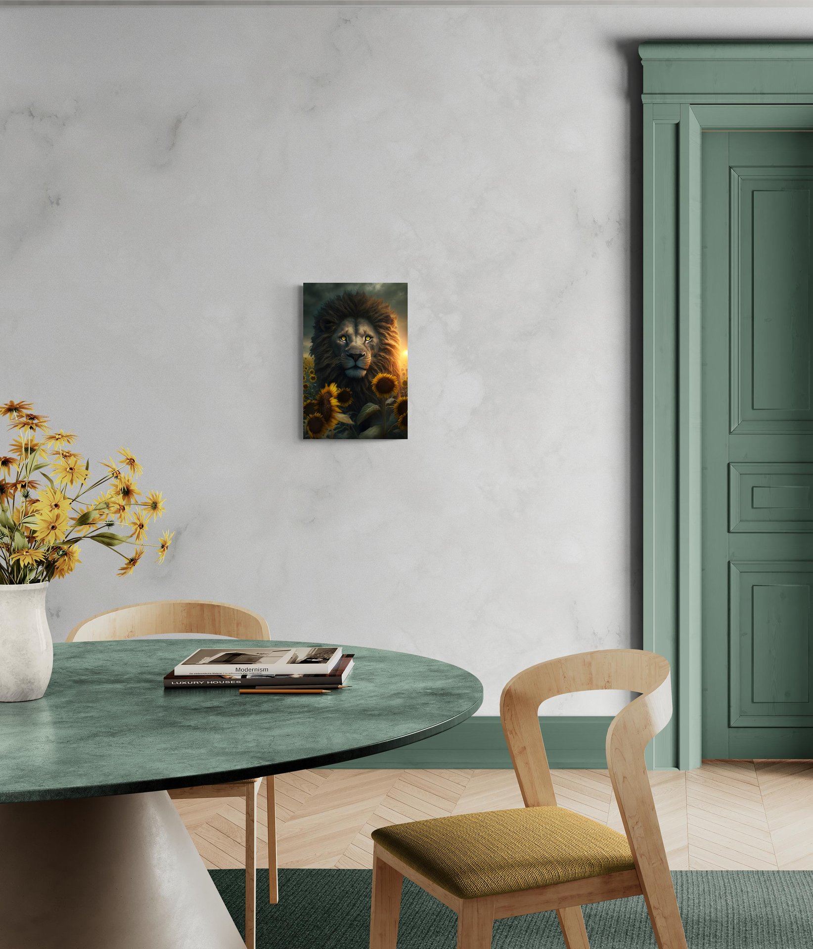 scena-1-40x60-senza-sun-lion.jpg Sun Lion - L'Immagine di un Leone tra i Girasoli -