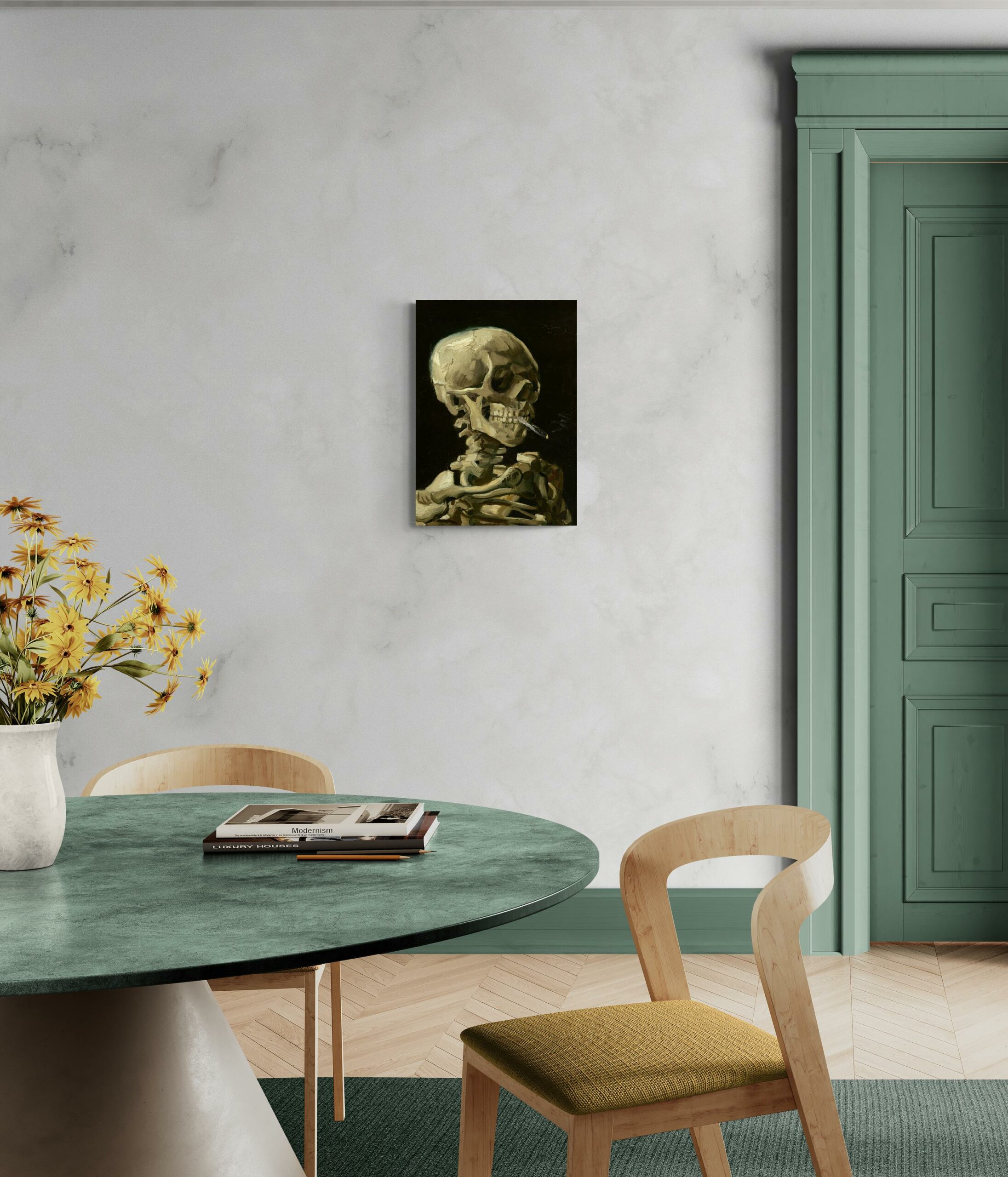 scena-1-50x70-senza-van-gogh-teschio-che-fuma-una-sigaretta.jpg Teschio che fuma una sigaretta - Vincent van Gogh