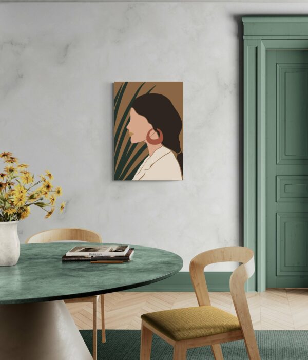 Profilo di donna 2: un'illustrazione elegante e minimalista -