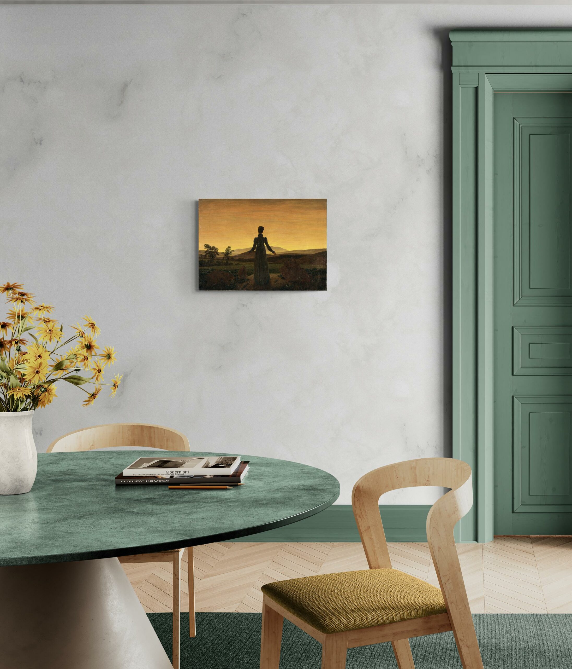 scena-1-70x50-senza-friedrich-donna-al-tramonto-del-sole.jpg Donna al tramonto del Sole - Caspar David Friedrich