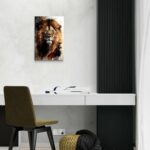 Lion on Canvas: Un Capolavoro Felino -