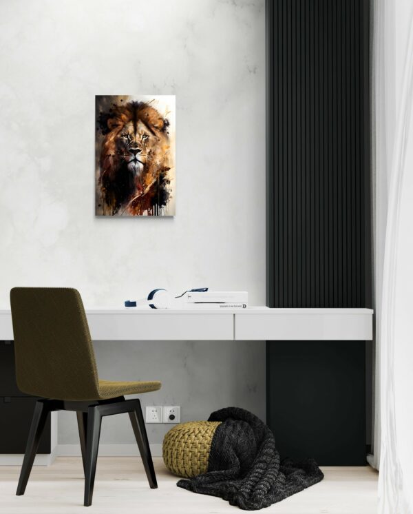 Lion on Canvas: Un Capolavoro Felino -