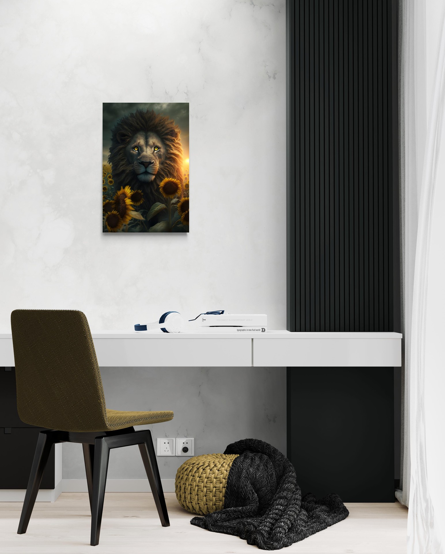 scena-2-40x60-senza-sun-lion.jpg Sun Lion - L'Immagine di un Leone tra i Girasoli -