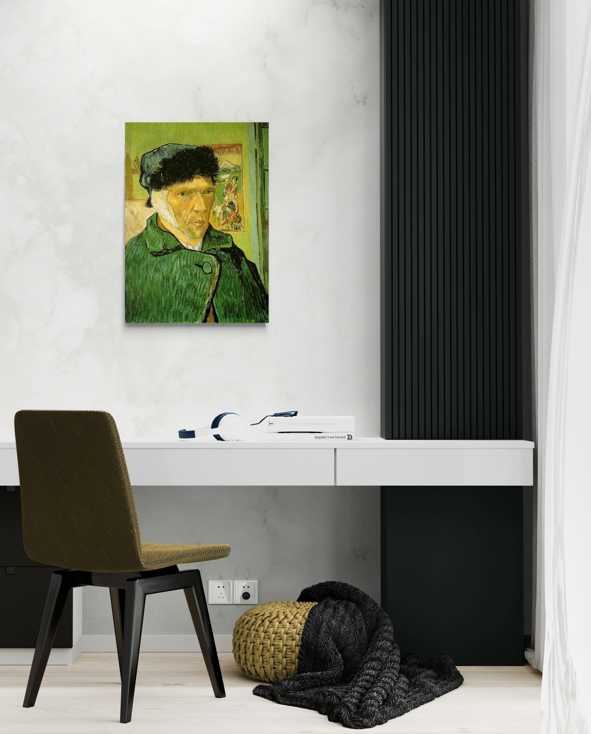 scena-2-50x70-senza-van-gogh-autoritratto-con-l-orecchio-bendato.jpg Autoritratto con l'orecchio bendato - Vincent van Gogh