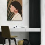 Profilo di donna 2: un'illustrazione elegante e minimalista -
