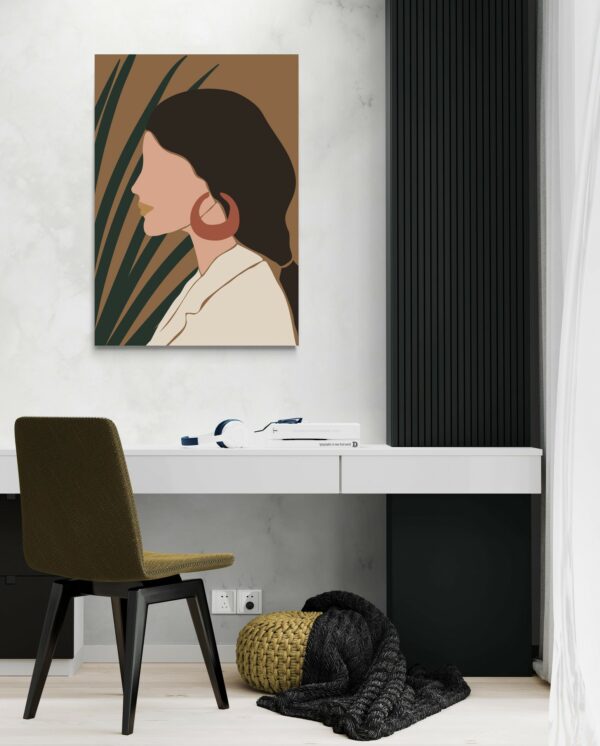 Profilo di donna 2: un'illustrazione elegante e minimalista -