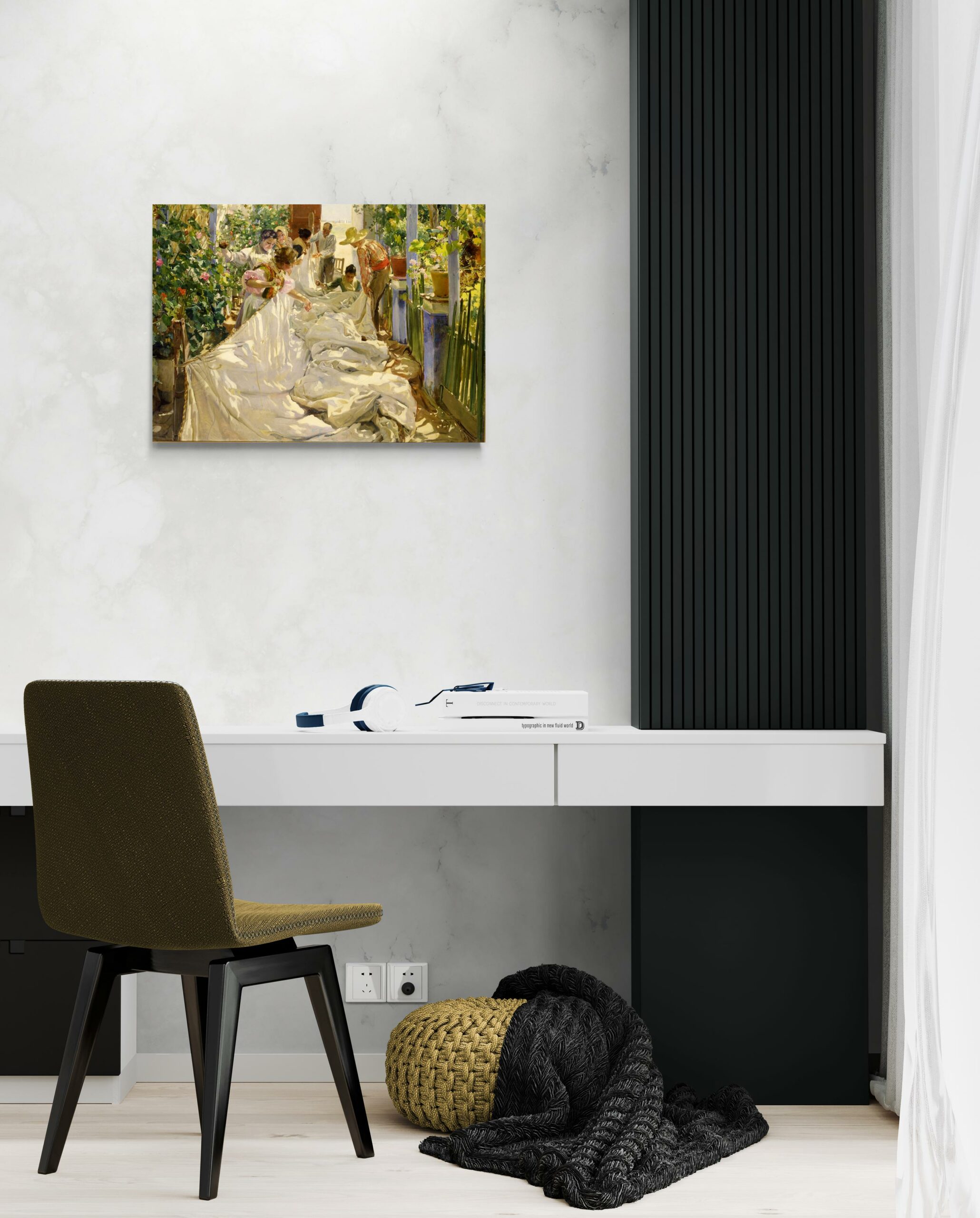 Sewing the Sail - Joaquin Sorolla