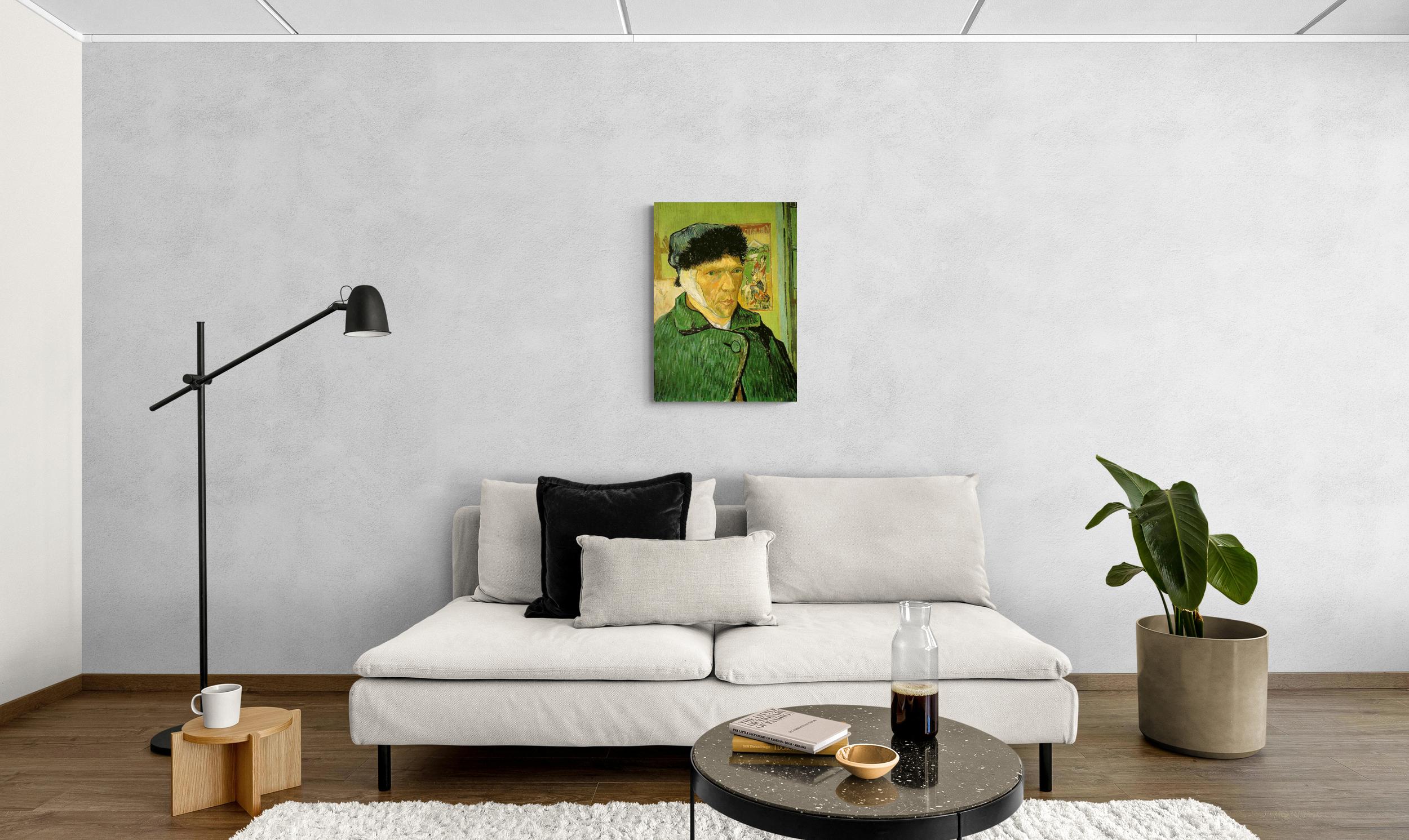 scena-3-50x70-senza-van-gogh-autoritratto-con-l-orecchio-bendato.jpg Autoritratto con l'orecchio bendato - Vincent van Gogh