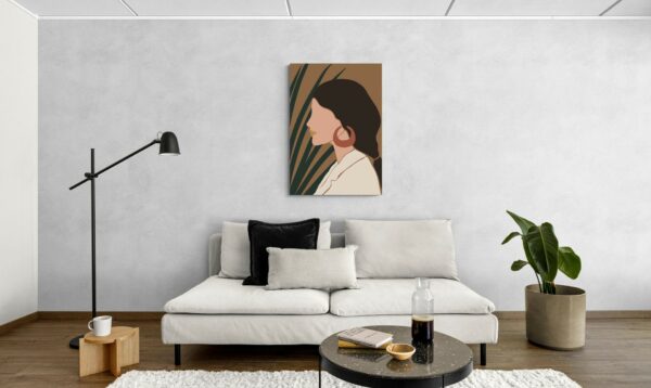 Profilo di donna 2: un'illustrazione elegante e minimalista -