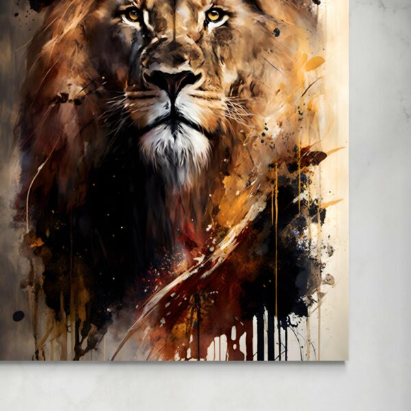 Lion on Canvas: Un Capolavoro Felino -