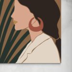 Profilo di donna 2: un'illustrazione elegante e minimalista -