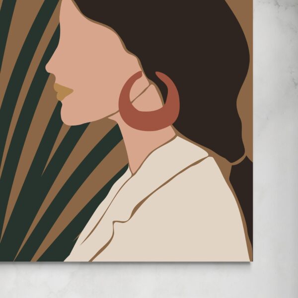 Profilo di donna 2: un'illustrazione elegante e minimalista -