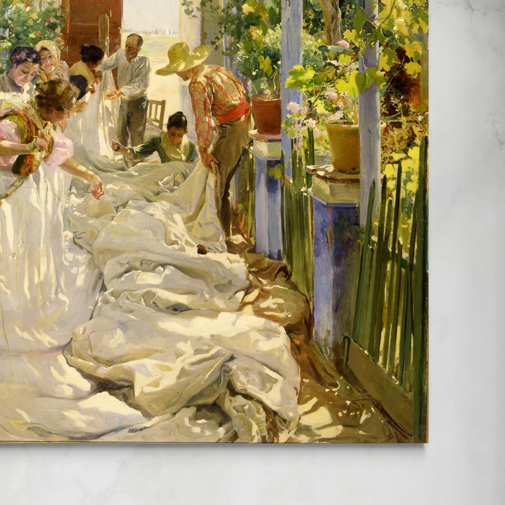 Sewing the Sail - Joaquin Sorolla