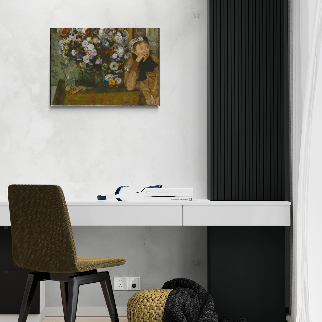 Donna con vaso di fiori - Degas Edgar Degas scena-2-70x50-senza