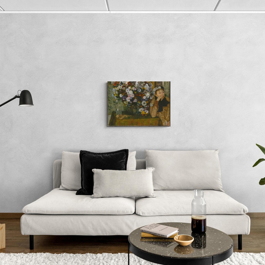 Donna con vaso di fiori - Degas Edgar Degas scena-3-70x50-senza