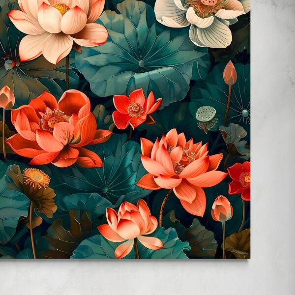 Armonie di Fiori: Loto Arancio e Bianco senza