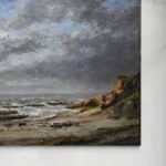 Vista di un mare agitato vicino a una scogliera - Gustave Courbet Gustave Courbet senza