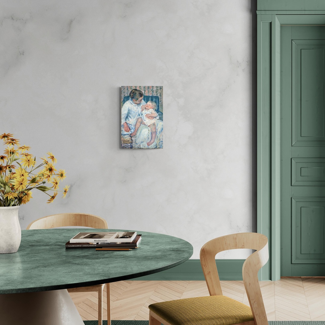 Mother About to Wash her Sleepy Child - Mary Cassatt Mary Cassatt scena-1-40x60-senza