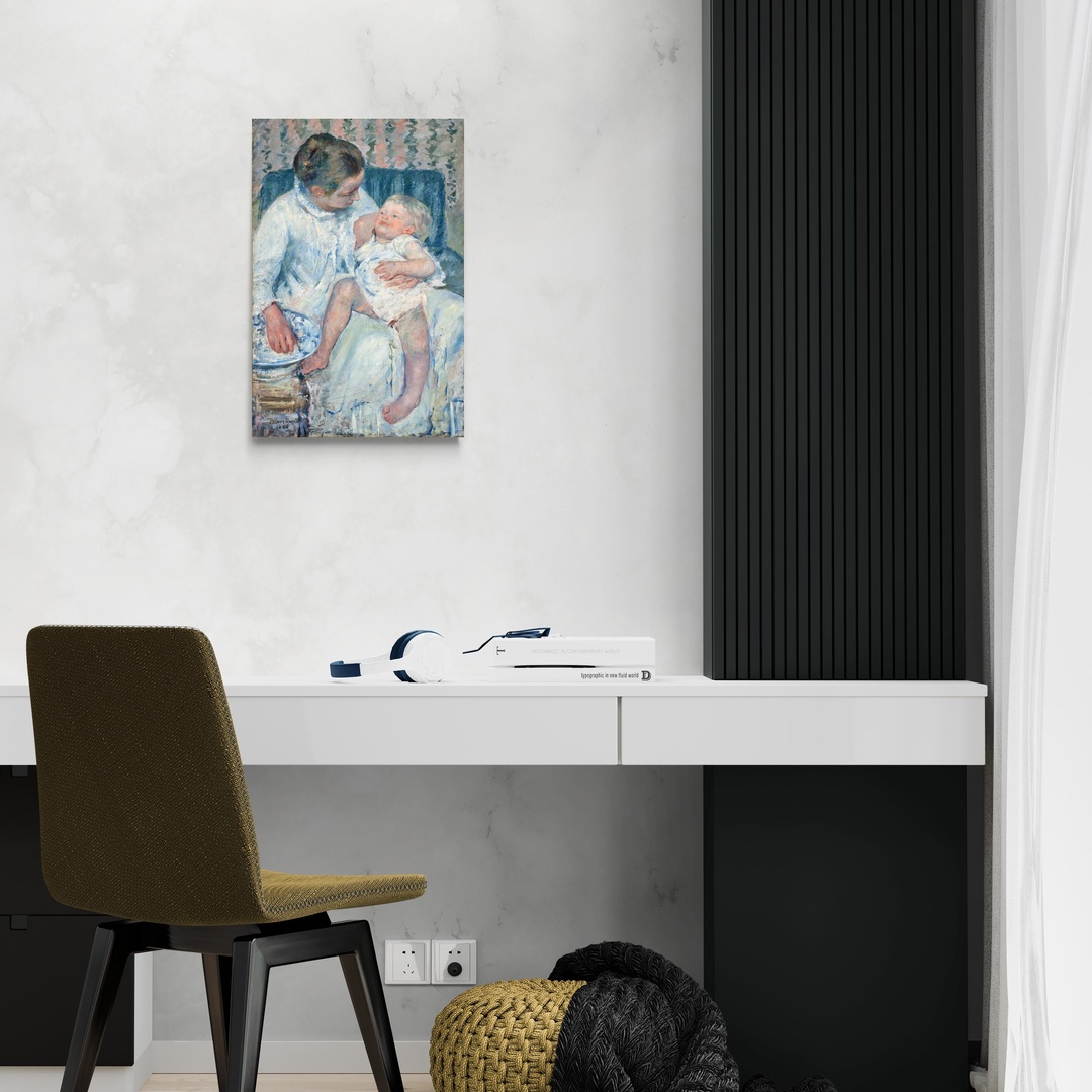 Mother About to Wash her Sleepy Child - Mary Cassatt Mary Cassatt scena-2-40x60-senza