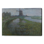 Oostrijdse Mill along the River Gein by Moonlight - Mondrian