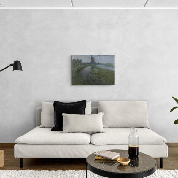 Oostrijdse Mill along the River Gein by Moonlight - Mondrian Piet Mondrian scena-3-70x50-senza