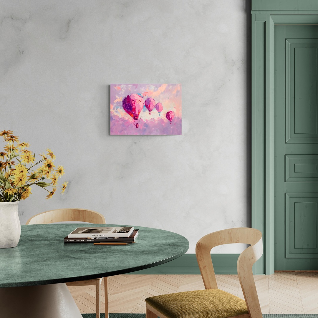 Sogni in Volo: Mongolfiere Rosa nel Cielo scena-1-70x50-senza