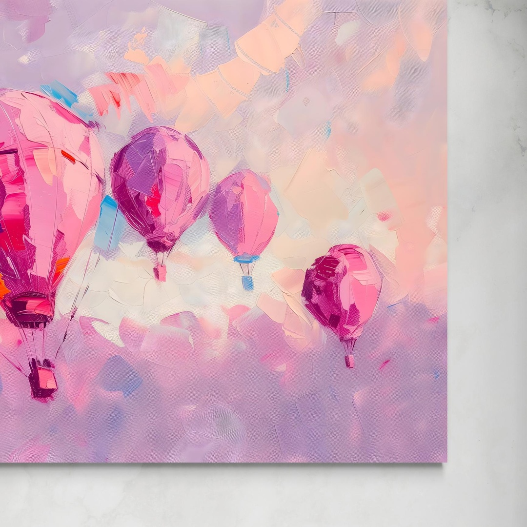 Sogni in Volo: Mongolfiere Rosa nel Cielo senza