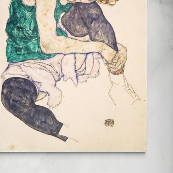 Donna seduta con la gamba piegata - Egon Schiele Egon Schiele senza