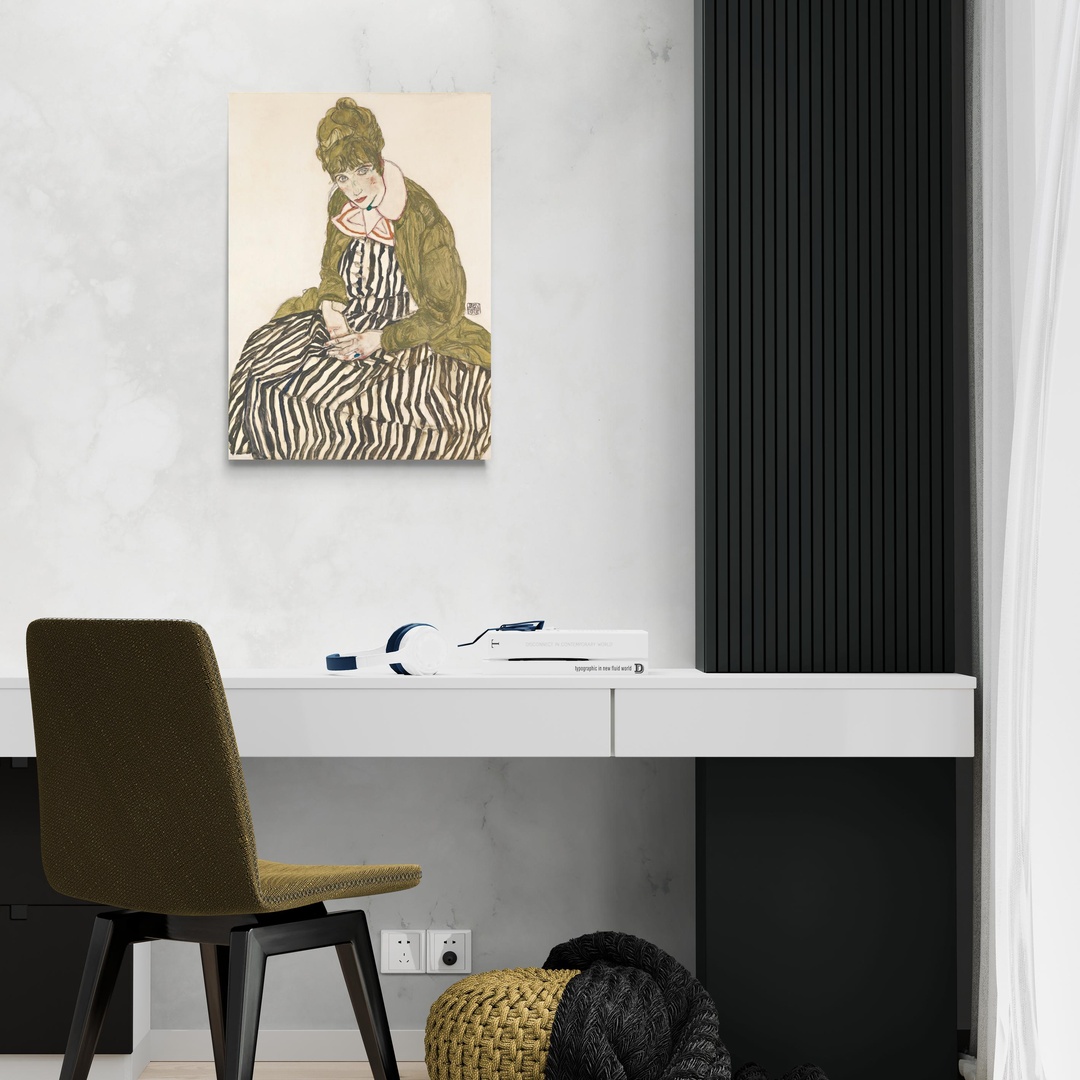 edith-con-il-vestito-a-righe-seduta-egon-schiele-scena-2-50x70-senza.jpg Edith con il vestito a righe, seduta - Egon Schiele Egon Schiele scena-2-50x70-senza