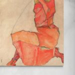 Ragazza inginocchiata in abito arancio - Egon Schiele Egon Schiele senza